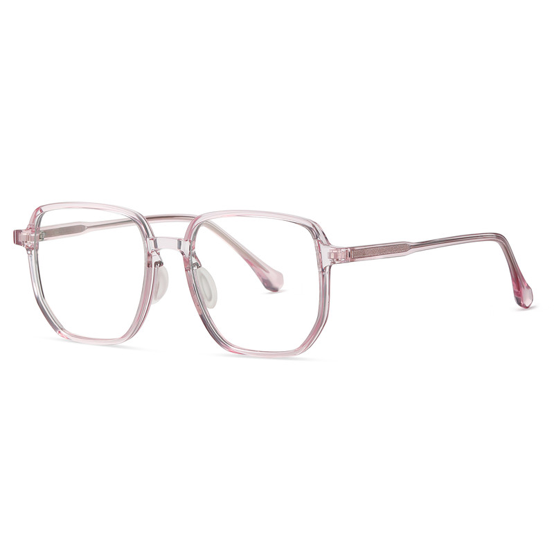 فریم عینک طبی چندضلعی مدل TR-LD215C309-P81 مناسب برای صورت گرد و بیضی
