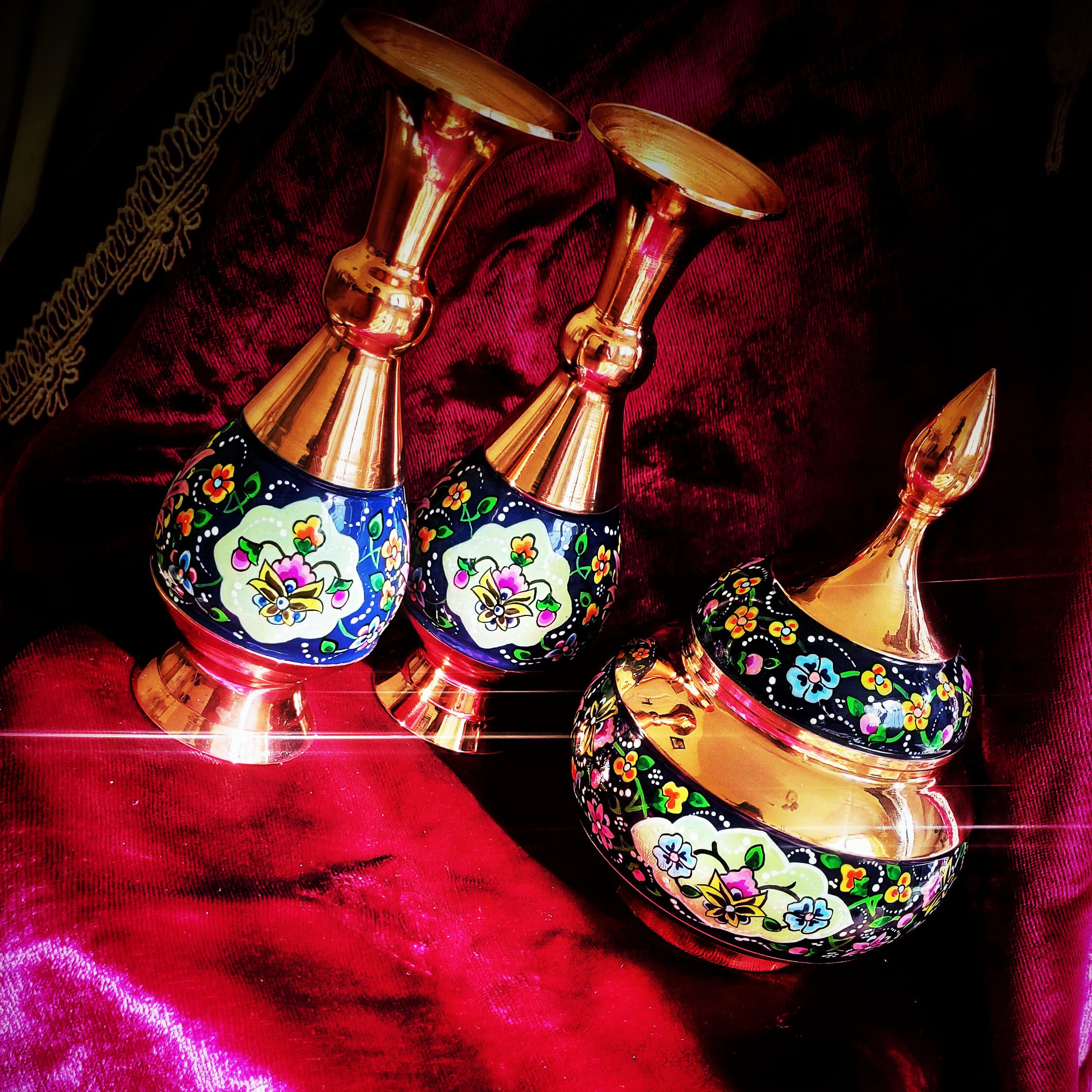 شکلات خوری مس و پرداز مدل ترنج ارتفاع 17