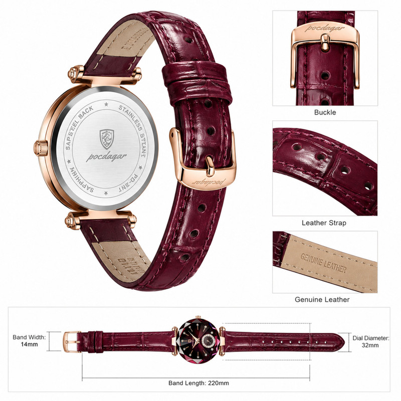 ساعت مچی عقربه ای زنانه پوداگار مدل 719 leather