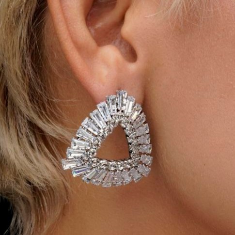 گوشواره جواهری مدل جفت حلقه ای در تنوع طرح رنگ کاملا ثابت کد bn (پس کرایه)