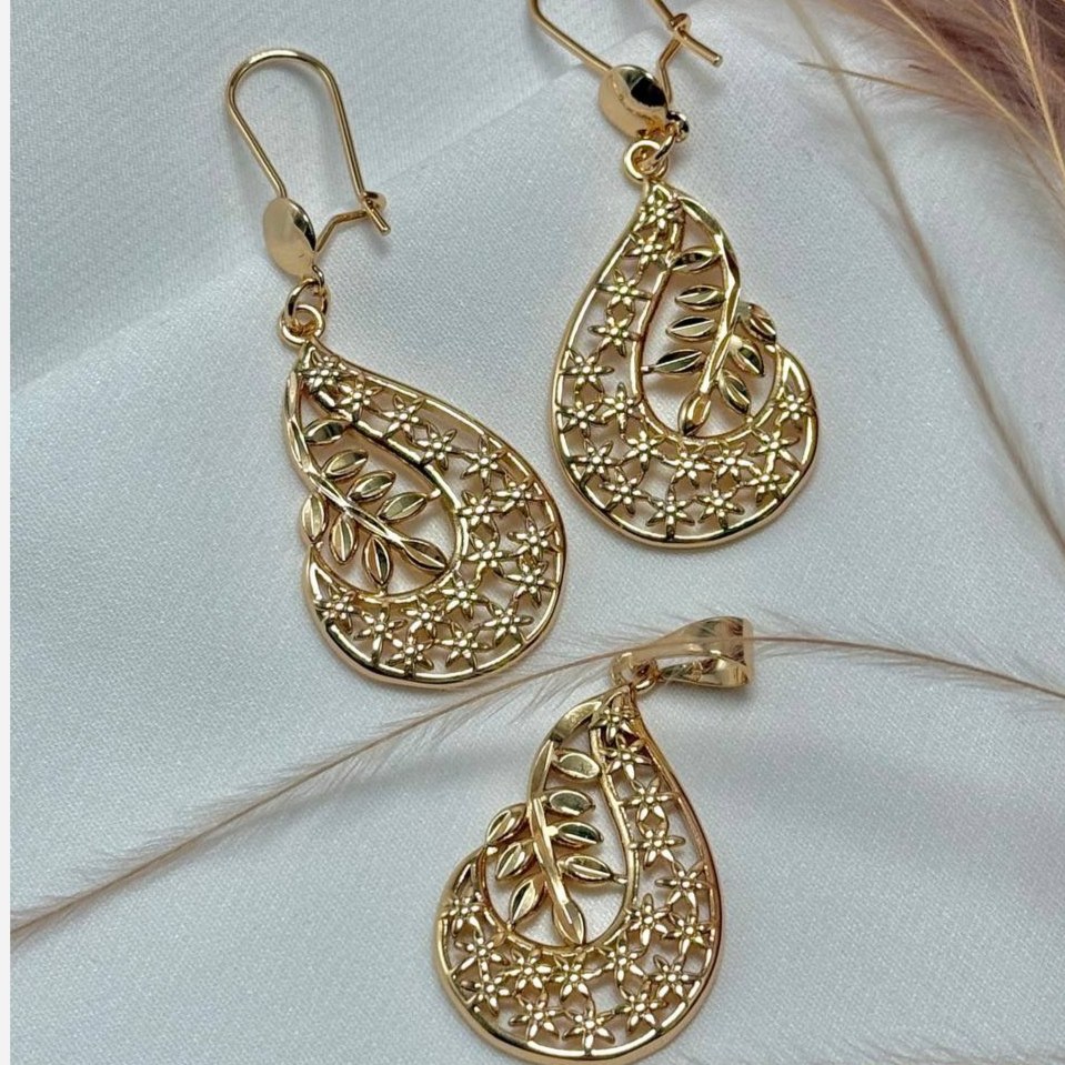 نیم ست گردنبند و گوشواره ژوپینگ زنانه طرح بی نهایت نگین تنوع طرح رنگ ثابت کد sm (پس کرایه)