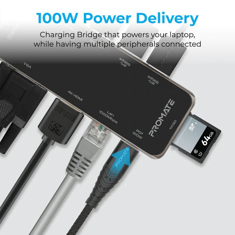 هاب 11 پورت USB-C پرومیت مدل PRIMEHUB-PRO