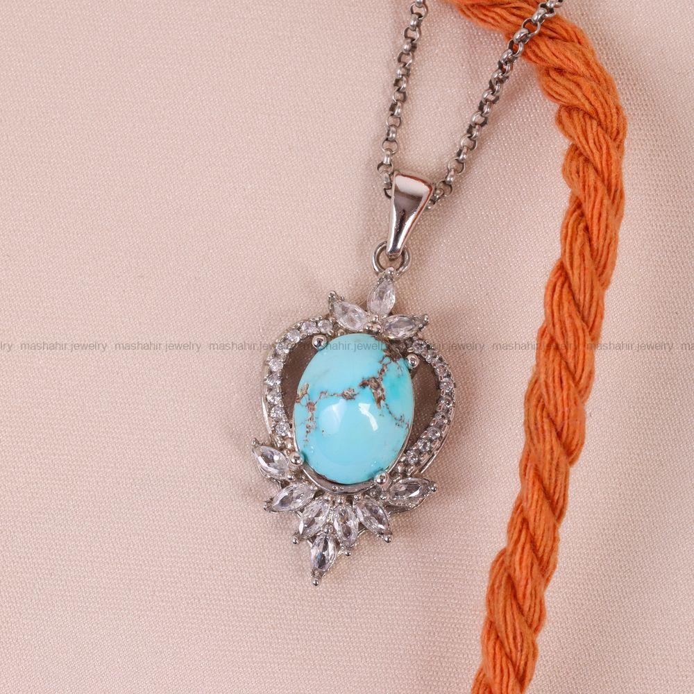 گردنبند فیروزه زنانه کد 6644