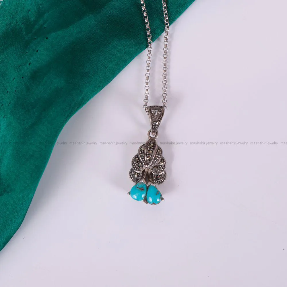 گردنبند فیروزه زنانه کد 2392