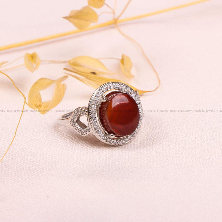 انگشتر عقیق یمن زنانه کد 8536