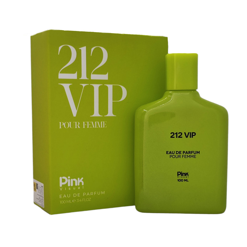 ادوپرفیوم زنانه پینک ویژوآل مدل 212Vip با رایحه گرم و شیرین حجم 100 میلی‌لیتر